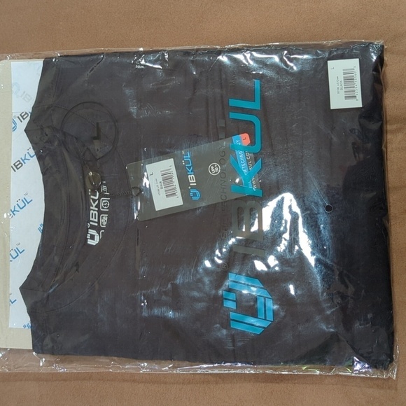 IBKUL Men's Longsleeve Black Crew Neck Quick Dry UPF 50+ Performance Shirt Sz L - Picture 6 of 7